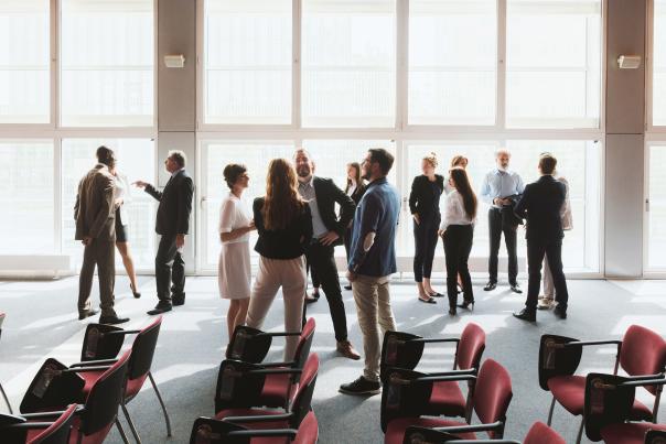 People meeting in a large room