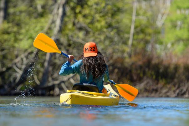 Sit-on-top kayak and canoe rentals are available through Glen Arbor’s Crystal River Outfitters