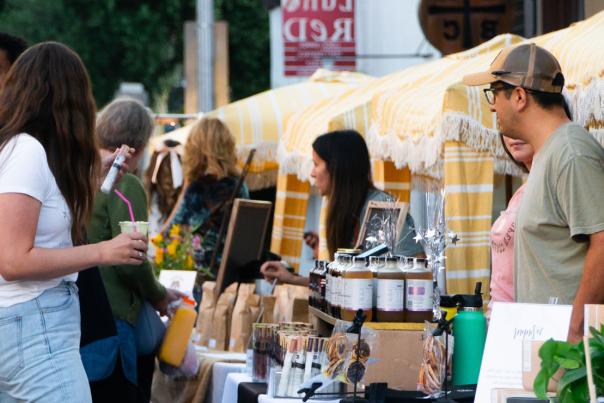 SLO CAL Crafted Pop Up Booth at the Downtown SLO Farmer's Market