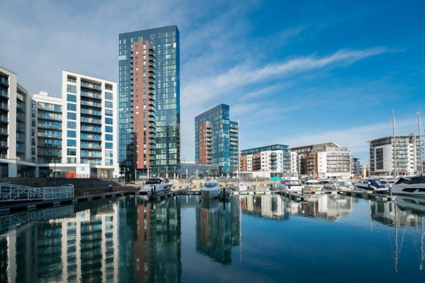 Ocean Village Panorama view of marina
