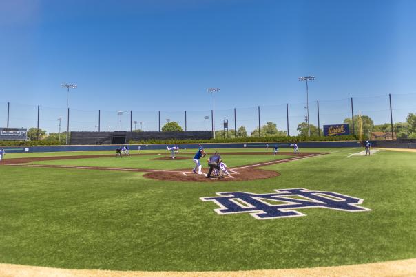 Notre Dame Baseball field with a clear sky