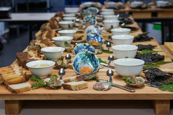 Table full of Kaimoana at Feast Matariki
