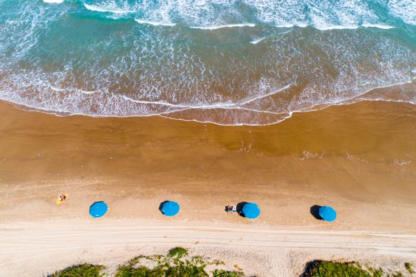 Aerial view of the beach