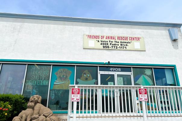 Exterior of Friends of Animal Rescue Center on Padre Boulevard in South Padre Island, Texas.