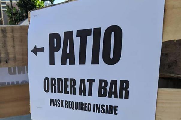 Patio Sign at Craft Heads