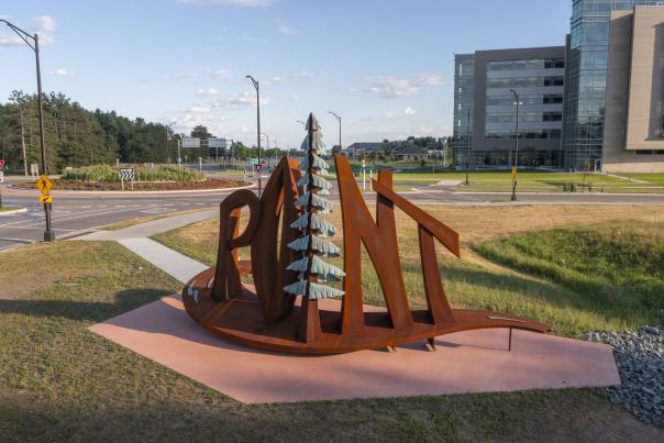 Drone Image of To The Point Sculpture