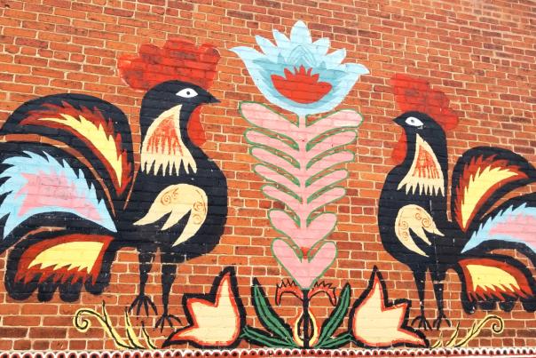 Don't miss a quick stop at this lesser-known mural in Downtown Stevens Point, featuring these colorful chickens.