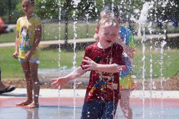 Splash pad kid