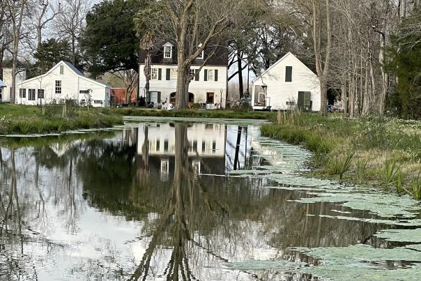 House with pond