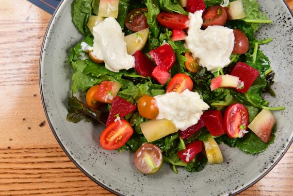 Heirloom tomato and watermelon salad, Pyre Provisions