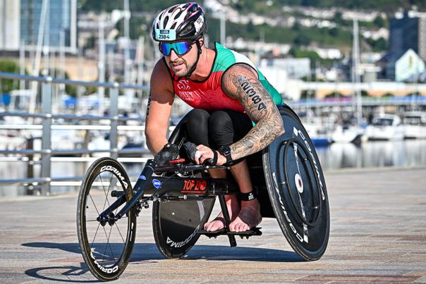 Darren Williams in his racing wheelchair.