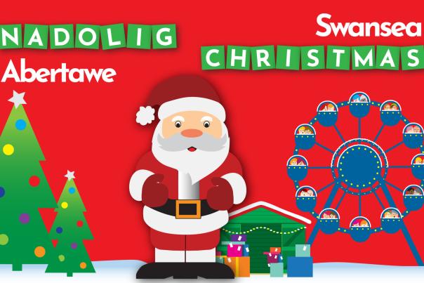 swansea christmas cartoon graphic
