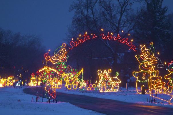 Santa's Workshop display at Lights on the Lake Syracuse