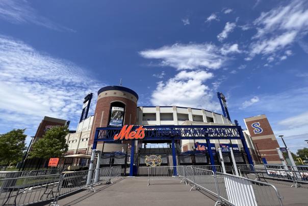 Outside the main gate at NBT Bank Stadium