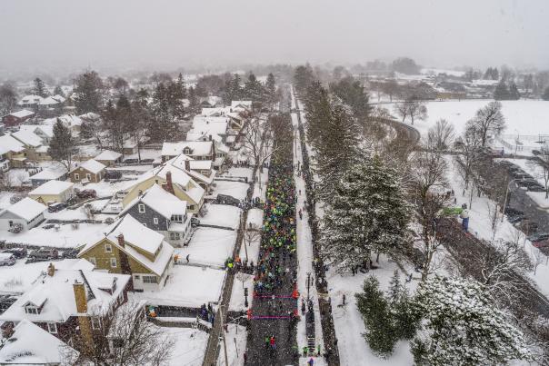Shamrock Run on Tipp Hill with Snow