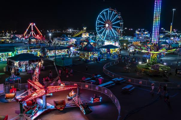 New York State Fair Midway at Night