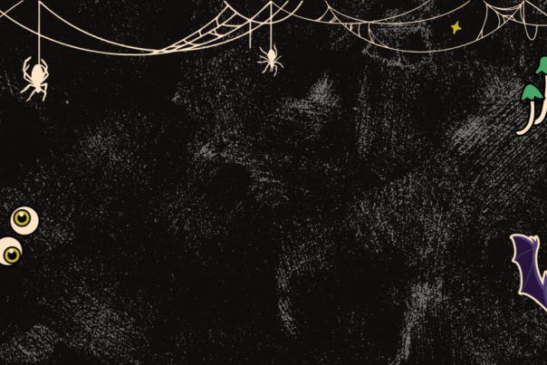 Creepy creature illustrations and spiderwebs for Lakewold Gardens’ 2026 All Hallows festival