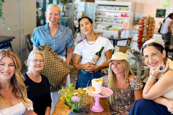 Several women posing.