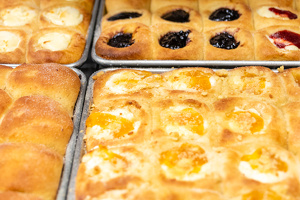 Different flavors of fruit kolaches