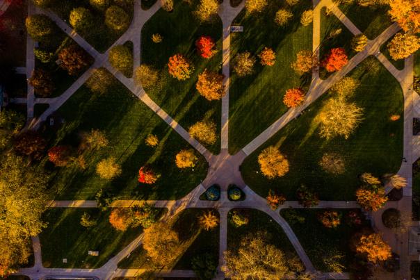 Quad in the Fall at ISU Campus