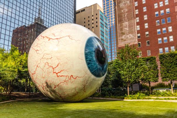 Downtown Dallas-Eyeball Sculpture-Art-H