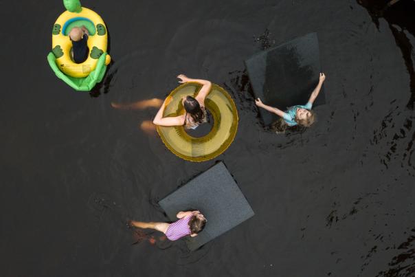 Swimming- Overhead- Dog Lake- Drone