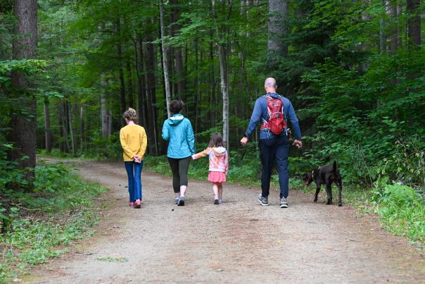 Family Walking on Three Eagle Trail