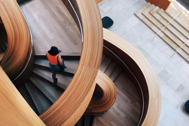 The Frank Gehry designed staircase at the Art Gallery of Ontario