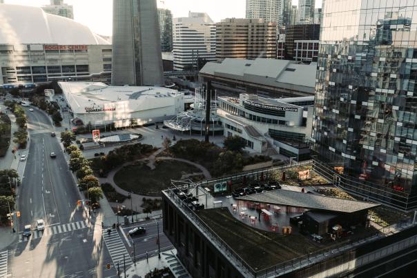 Aerial view of the Metro Toronto Convention Centre (South building)