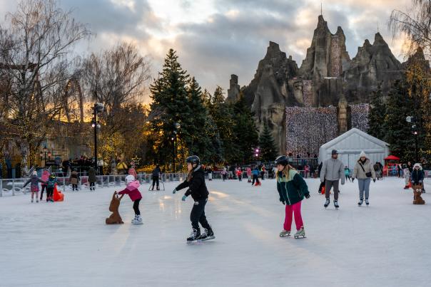 People ice skating at Canada's Wonderland Winterfest