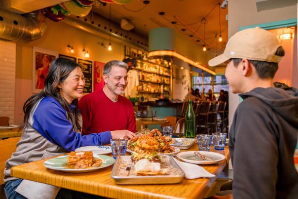 Eva Wong, Co-Founder of Borrowell enjoying a meal Patois with her family