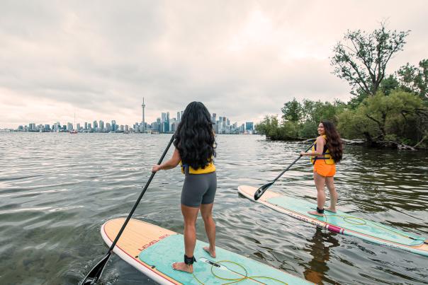 SUP paddle boarding at Toronto Island