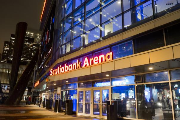 Scotiabank Area at night