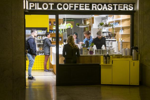 Pilot Coffee Roasters cafe in Toronto's Union Station on Front Street