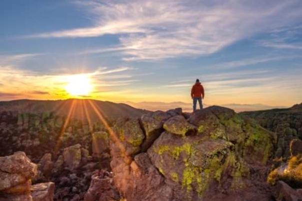 Hiker in Sunset