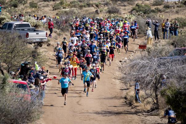 Le Mans start at the 24 Hours in the Old Pueblo Mountain Bike Race