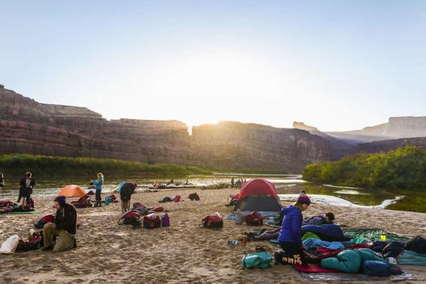 Campers along the Colorado River in Utah