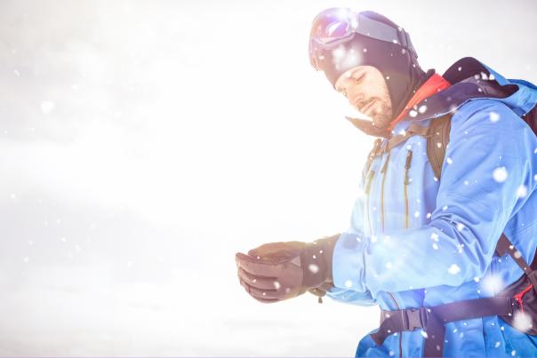 Skiing while it snows