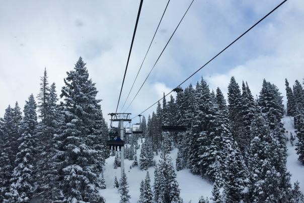 Ski lift at Alta Ski Resort in the Winter in Utah