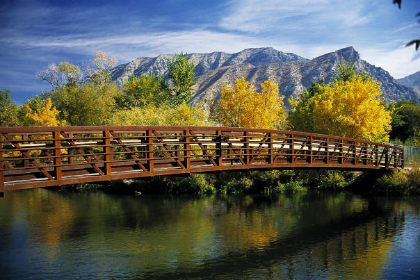 View of a bridge in Provo Canyon in the Autumn