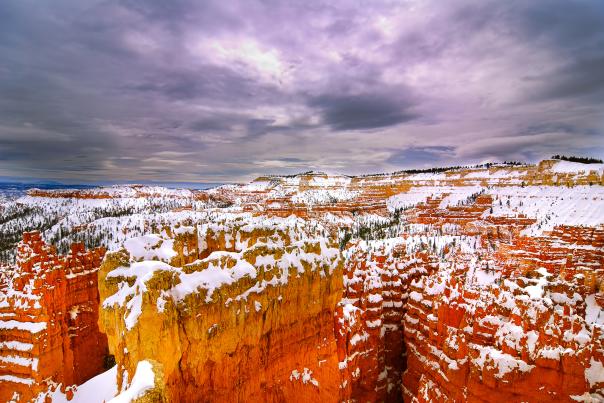 Snowy Bryce Canyon Hoodoos in the Winter