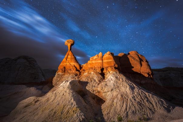 Toadstool rock formation in Escalante, Utah