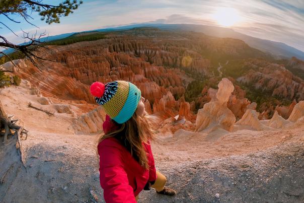 Woman overlooking Bryce Canyon National Park in Utah