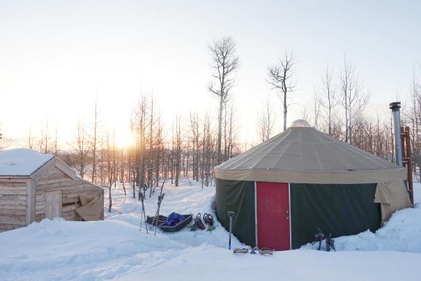 Yurt in the snow in Utah