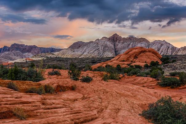 Snow Canyon at sunrise outside of St. George Utah