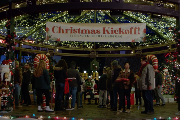 Community celebrating christmas at the riverwoods