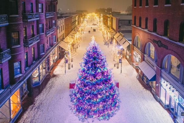 Christmas tree lights on Church Street