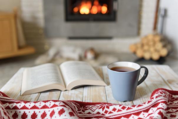 Book and Fireplace