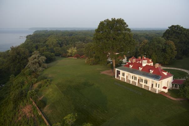 Mount Vernon, George Washington's Estate and Garden, overlooks the Potomac River.