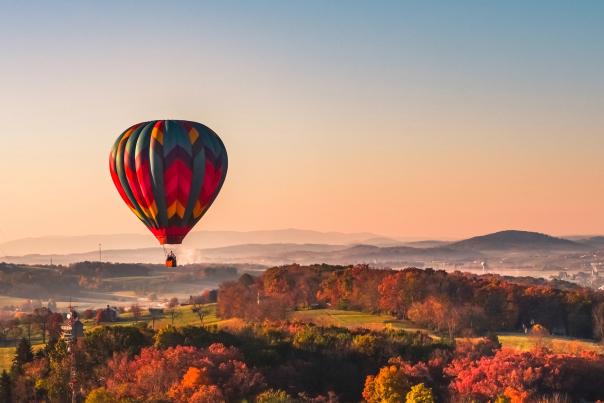 Aerial of Harrisonburg in the Fall